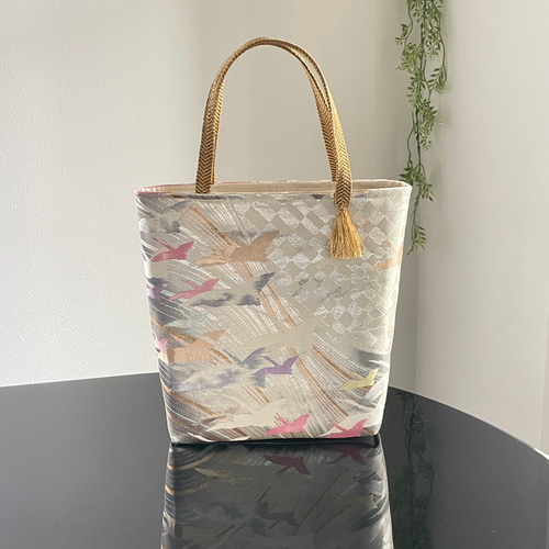 ねこさん　帯リメイクバック 楽天市場】帯リメイク トートバッグ 横型 A4ファイル おしゃれ