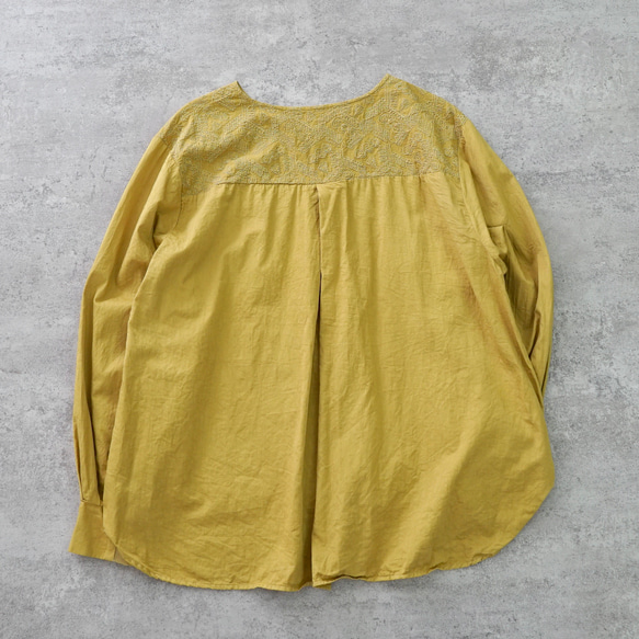 【福袋】刺繡上衣/黃色+單刺子沙魯爾褲/本色 第7張的照片