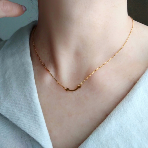 スマイルネックレス/ゴールド/サージカルステンレス/スキンジュエリー