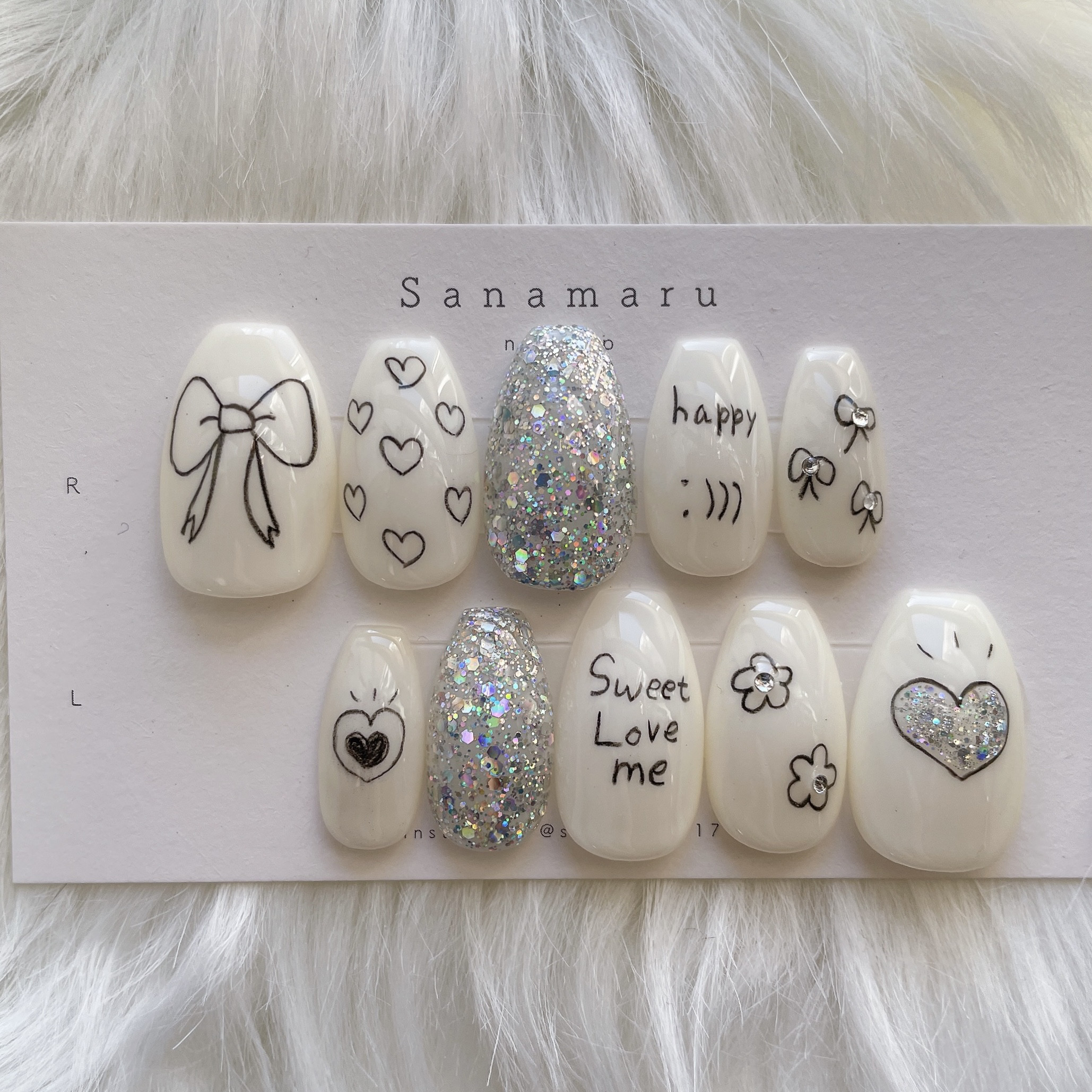 100))手描きネイル ネイルチップ フレンチガーリー リボンネイル チェック柄 フレンチガーリー 100))手描きネイル ネイルチップ チェック柄 リボンネイル