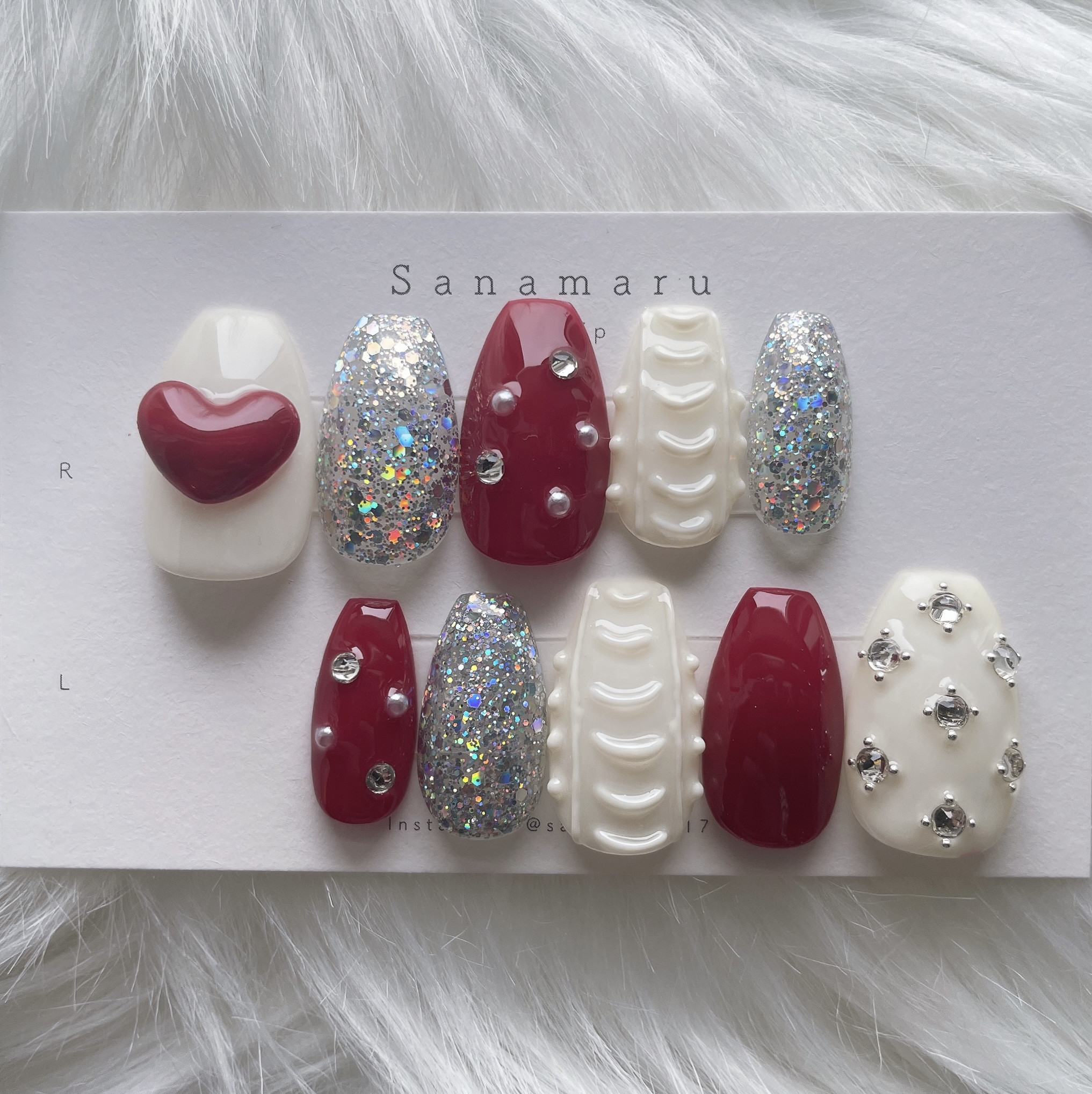 03］ネイルチップ マグネットネイル ぽこぽこ 立体 癖ネイル オーダー