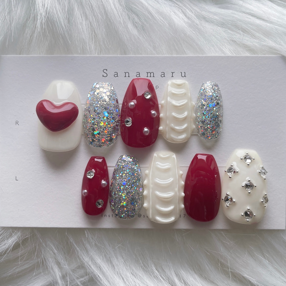 レッド/ネイルチップ/マグネットネイルのネイルデザイン｜ネイルブック