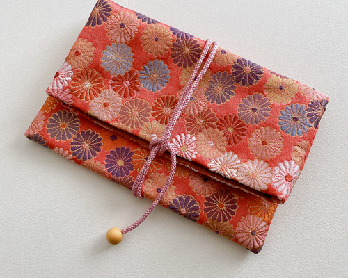 神社仏閣 お参り用袋 お参歩袋 金襴 西陣織 菊づくし マルチケース