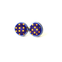 金彩dot round pierce／earring（青） 1枚目の画像