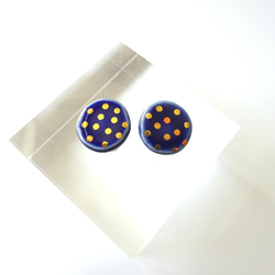 金彩dot round pierce／earring（青） 4枚目の画像