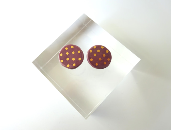 金彩dot round pierce／earring（青） 4枚目の画像