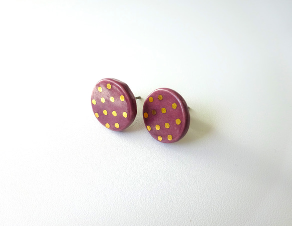 金彩dot round pierce／earring（青） 2枚目の画像