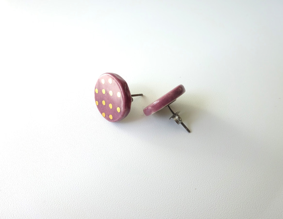 金彩dot round pierce／earring（青） 5枚目の画像