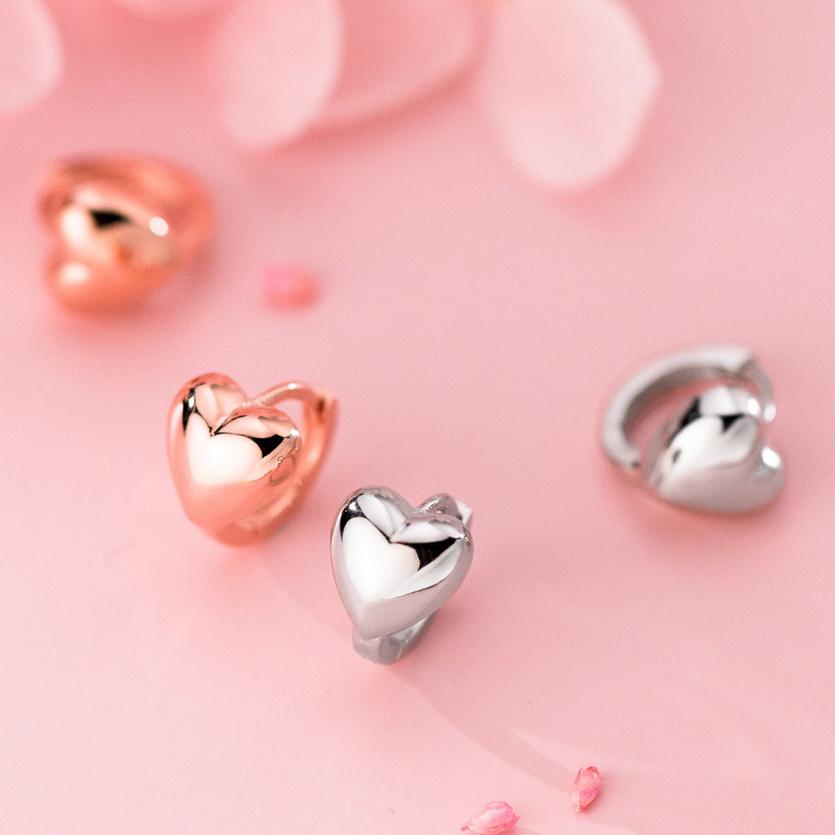 パール付きハートピアス シルバー素材 Heart Pearl Stud Piercing – Pearlish