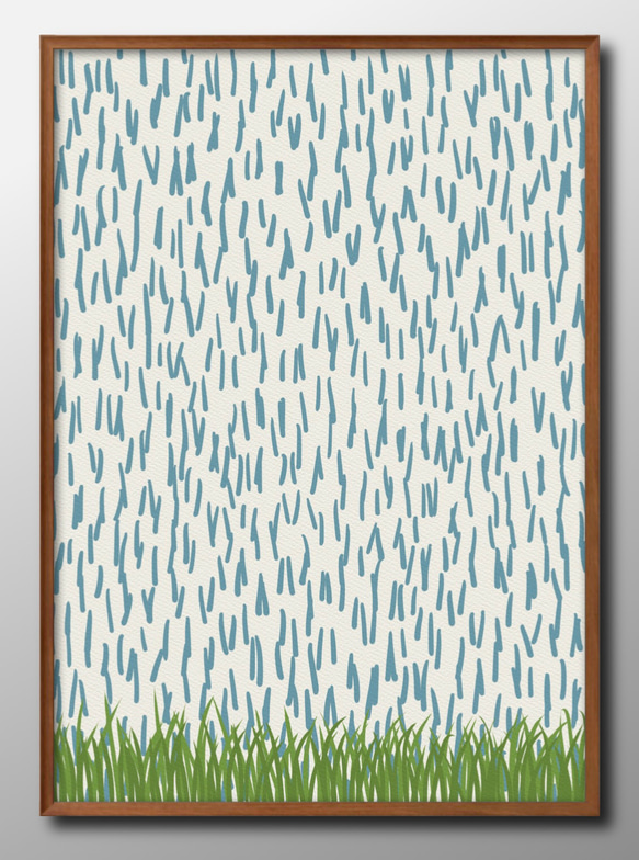 14527■アートポスター　絵画　A3サイズ『RAIN　レイン　雨』イラスト　デザイン　上級マット紙　北欧 1枚目の画像