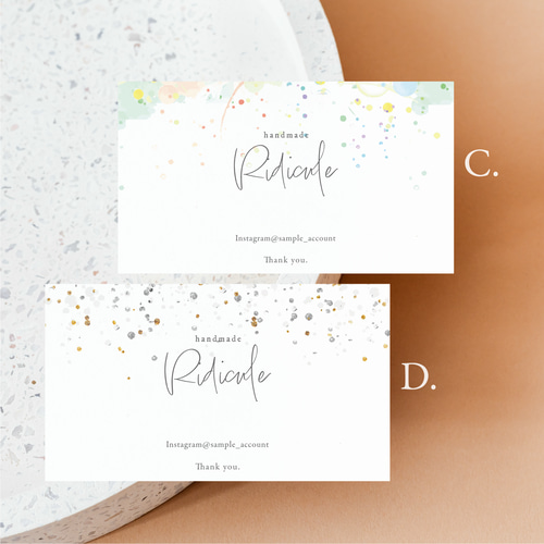 S-24☆ネイルチップ台紙オーダー／アクセサリー台紙ピアス／名刺