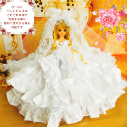 リカちゃん　ウェディングドレス　白　ハンドメイド服　ドール服　人形服　ドールドレス　♡白蝶♡ 8枚目の画像