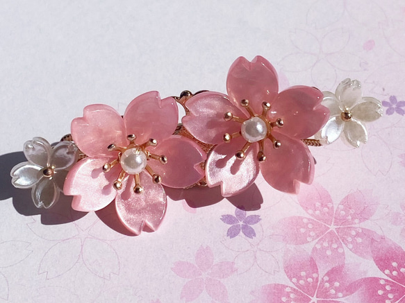 【新色】桜/夜桜のヘアクリップ 9枚目の画像