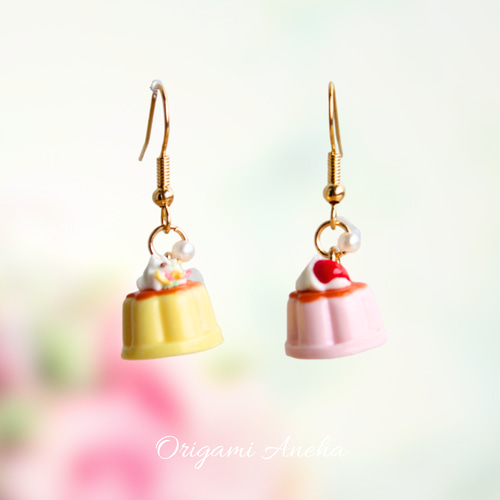 苺とホイップ&チョコスプレー プリン （ピアス / イヤリング/チャーム 