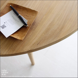 「　S様　御予約商品　」チーク無垢材 円形テーブルN 丸テーブル ダイニングテーブル 机 カフェテーブル ナチュラル 2枚目の画像