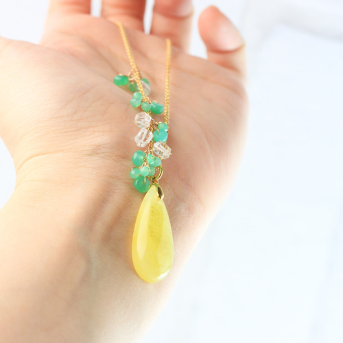 希少カラー】イエロースミソナイト クリソプレーズ ハーキマー