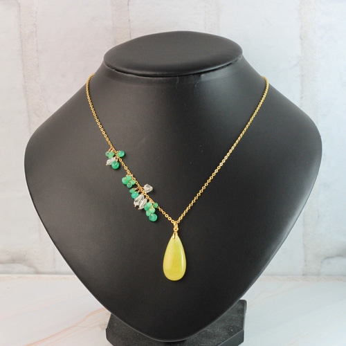 希少カラー】イエロースミソナイト クリソプレーズ ハーキマー