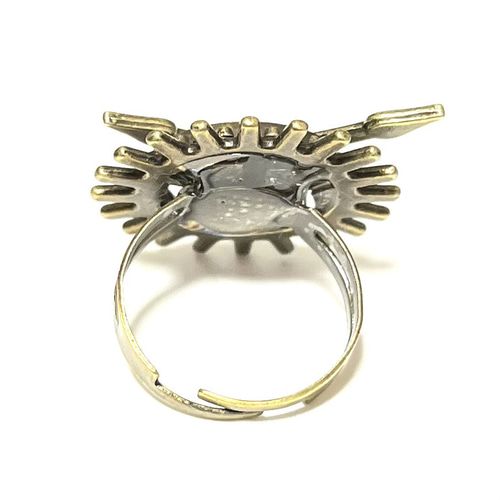 スチームパンク 歯車 時計 リング 指輪 アンティーク メカ ギア