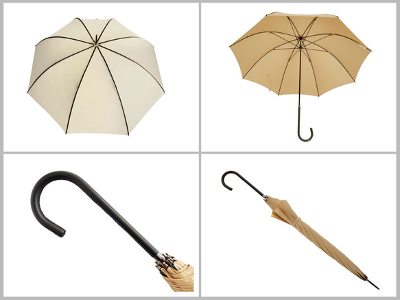 クラシコ 雨傘 グラスファイバー骨 安全ロクロ 傘 かさ カサ パイピング　バイカラー　ギフト対応可 4枚目の画像