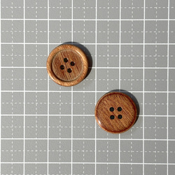 レトロ 円形 丸型 ボタン 木製ボタン ウッドボタン 四つ穴 18mm 13個セット ei-071 3枚目の画像