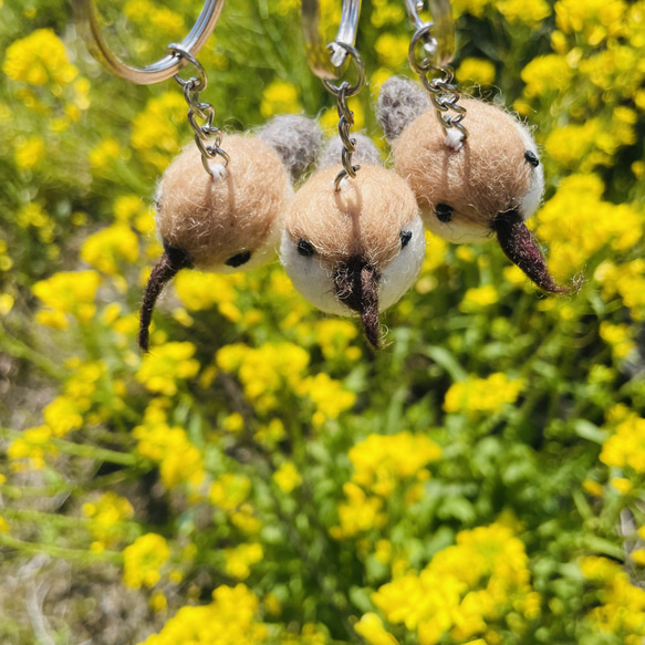 鳥　スズメ　フェルト　キーホルダー　小鳥　1個売り 3枚目の画像