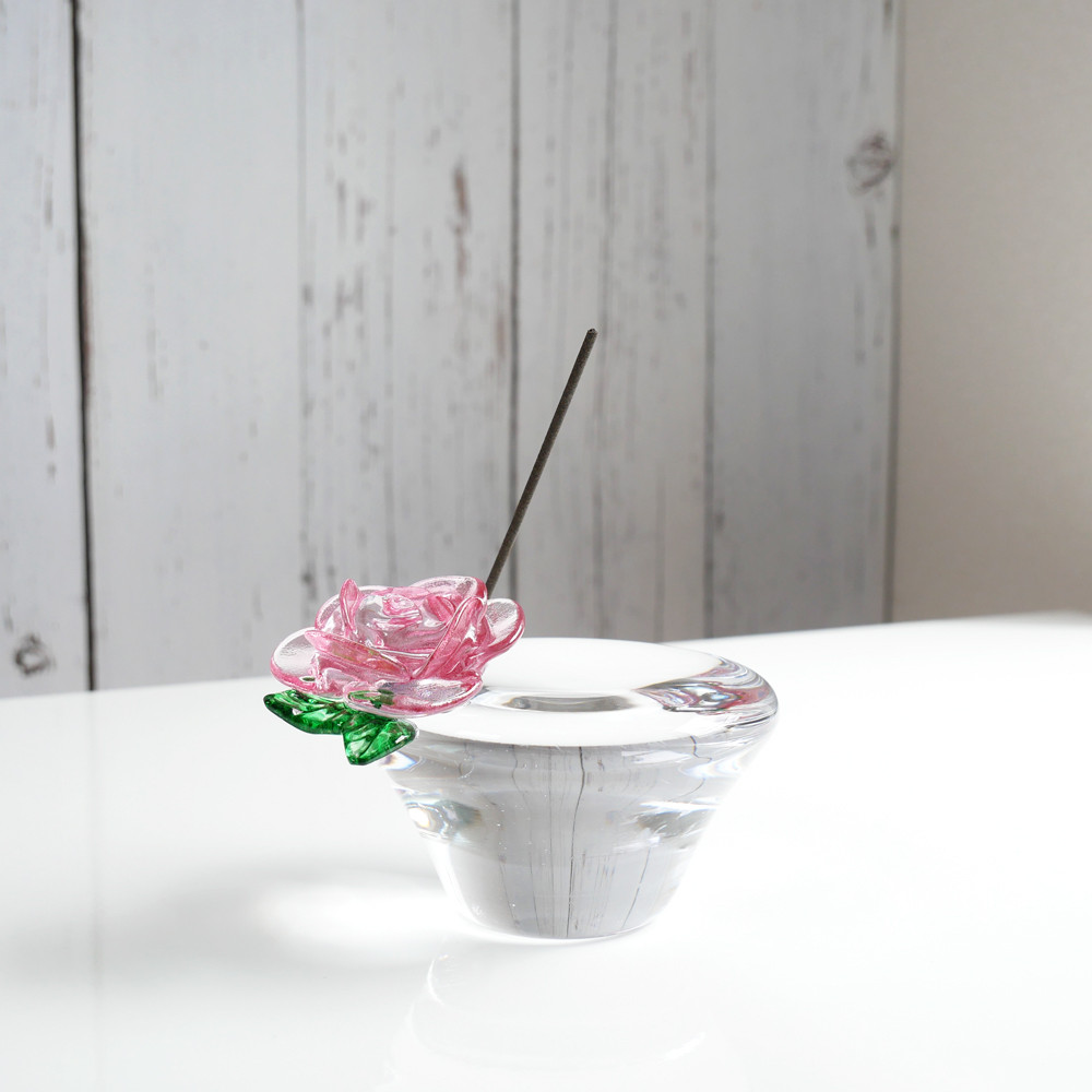 新作：バラのお香立て（お香10本付き）母の日やバラ好きな方への