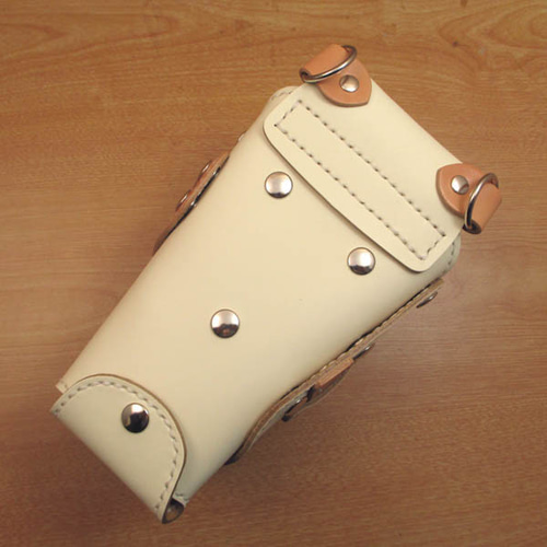 手縫い 本革 6丁差し シザーケース (ホワイト＆カラフル) SCA-159/WHB  