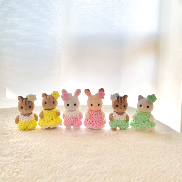 シルバニア 赤ちゃん お花のドレス ロンパース カップル