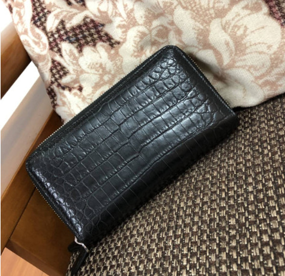 オシャレなワニ革(頭) クラッチバッグ 本革 クロコダイル メンズ 