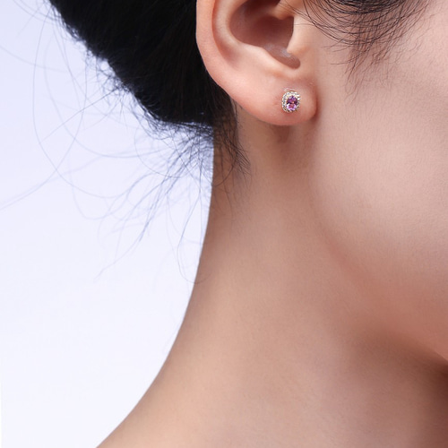 文芸」K18 天然ピンクサファイア 天然ダイヤモンド 成功 誠実 慈愛 9月  