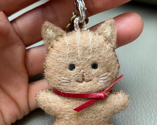 猫の羊毛フェルトのストラップ 羊毛フェルト Naotan工房 通販