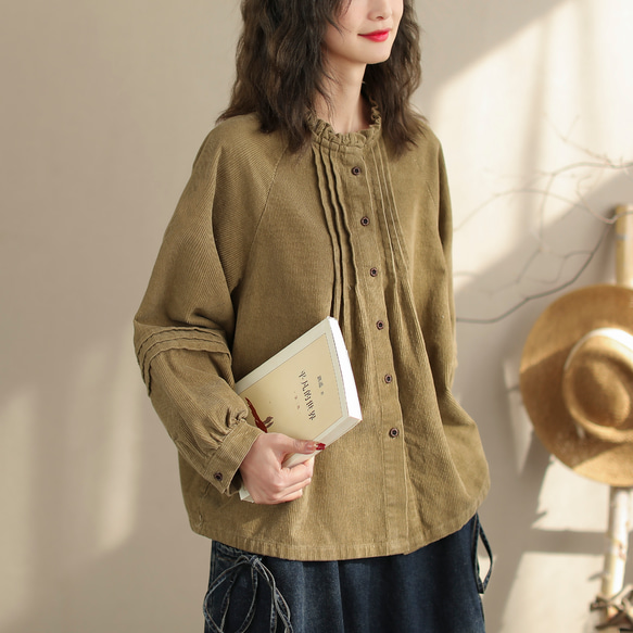 コーデュロイ ブラウス ブラウス 亜麻花畑 通販 17412414｜Creema