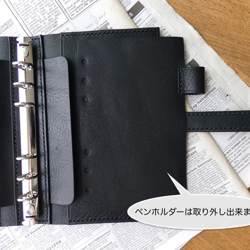 ミニ6穴イタリアンレザーシステム手帳手縫い 本革総手縫イタリアン