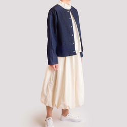 新価格になりました　岡山デニムのフレンチジャケット　ノーカラー 3枚目の画像