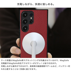 ★新作 Galaxy ケース MagSafe 対応 シュリンクレザー スマホケース ストラップ vskmr 3枚目の画像