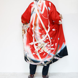 KIMONO Long Coat -留袖を使ったロングガウンジャケット １点物です 着物リメイク 5枚目の画像