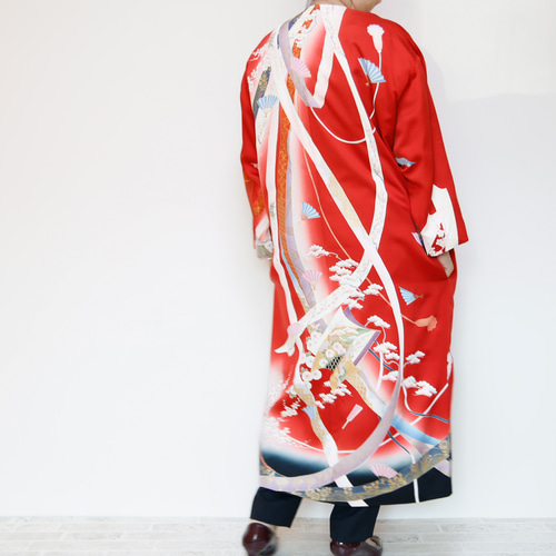 KIMONO Long Coat -着物を使ったロングガウンジャケット 1点物