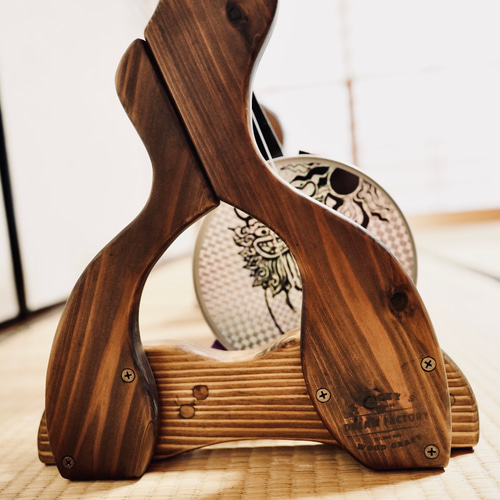 限定1台】手作り木工 木製三線スタンド （オイル仕上げ） 4丁掛け