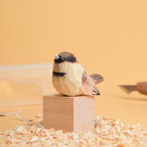 愛い 木彫りの 小鳥 置物 ギフト プレゼント ギフトラッピング