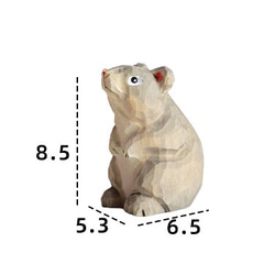 愛い　木彫りの  ネズミ匹　置物 ギフト　プレゼント　ギフトラッピング 6枚目の画像