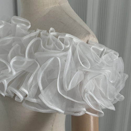 【DRESS PRODUCTION】オフショルダーオーガンジー フリルドレス オフショルダー オーガンジー フリルドレス（W248）