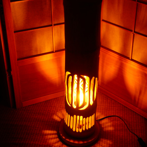 全面彫 竹あかり・竹灯り・竹灯籠・竹灯篭・竹ランプ ～～ ☆光影  