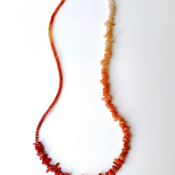 天然石ネックレス　赤珊瑚ネックレス　メンズネックレス　レディースネックレス 4枚目の画像