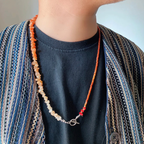 天然石ネックレス 赤珊瑚ネックレス メンズネックレス レディース