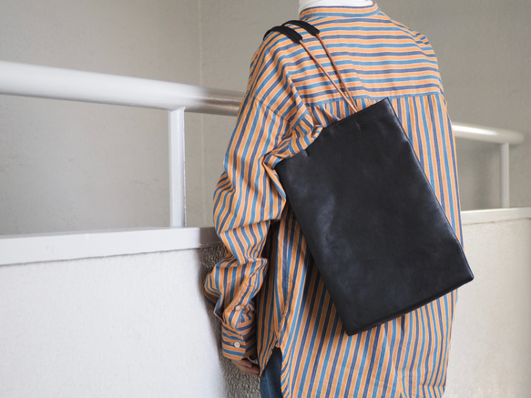 Leather shopper  bag A4 1枚目の画像