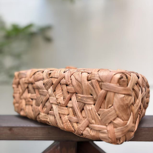 国産山葡萄 籠バッグ 内布付き 乱れ編み 巾着タイプ内布 台形 一番皮