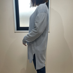 【春・夏コート】　カーディガン　ロング丈　羽織り　ライトブルー　 9枚目の画像