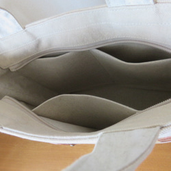 リバティ　アーカイブギンガムを使った２wayファスナー付きトートバッグ 6枚目の画像