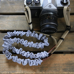降落傘繩和髮圈相機帶（有機棉/沙藍色） 第1張的照片