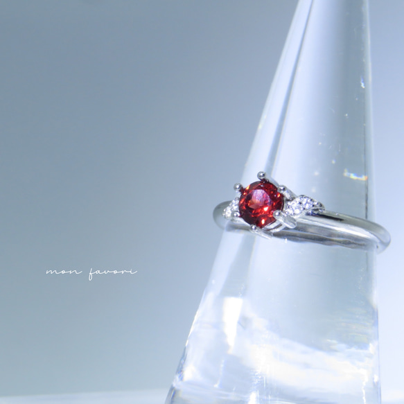 宝石質 モザンビークガーネット フリーサイズ 宝石 ジュエリー 天然石 誕生石 1月 silver  指輪 リング 1枚目の画像